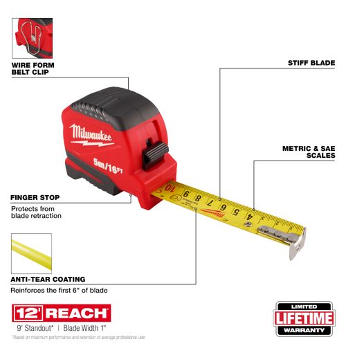 Main product image of 16 ft./5 m Compact Tape Measure