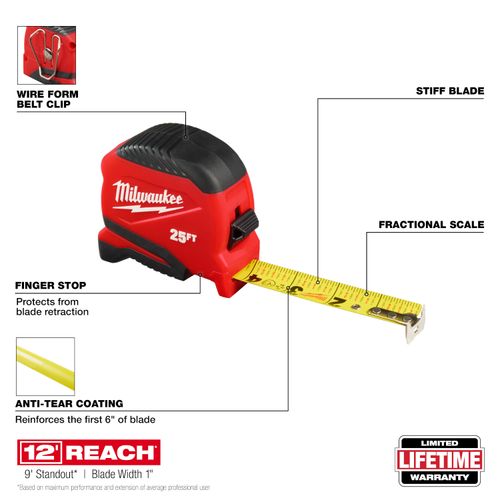 Main product image of 25 ft. Compact Tape Measure