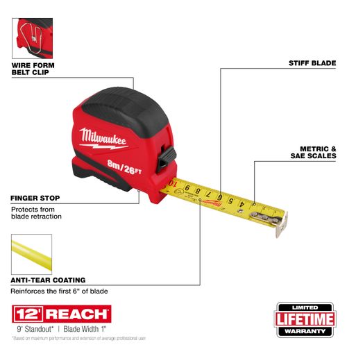 Main product image of 26 ft./8 m Compact Tape Measure