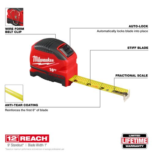 Main product image of 16 ft. Auto-Lock Tape Measure
