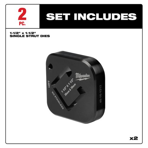 Main product image of 1-1/2" x 1-1/2" Single Strut Shearing Dies (Pack of 2)