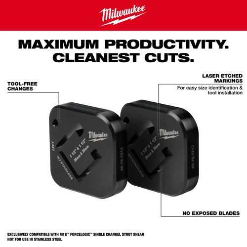 Main product image of 1-1/2" x 1-1/2" Single Strut Shearing Dies (Pack of 2)