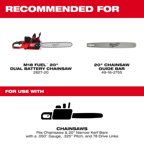 Main product image of 20" .325" Pitch, .050" Gauge Chainsaw Saw Chain