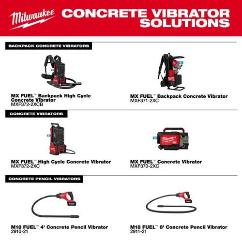 Main product image of MX FUEL High Cycle Backpack Concrete Vibrator Kit (7' Whip / 1.75" Head)