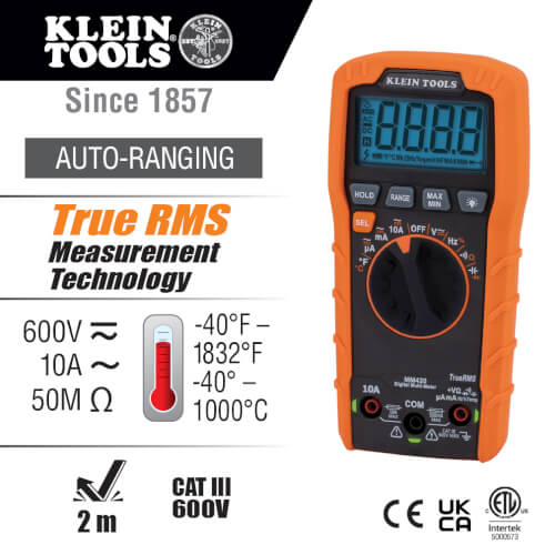 MM420 - Klein Tools MM420 - Digital Multimeter, TRMS Auto-Ranging