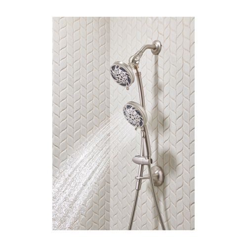 Main product image of Spot Resist Brushed Nickel 5 Function 4.5" Diameter w/ Handshower Showerhead, 26035SRN