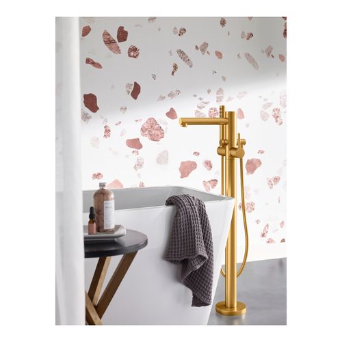 Main product image of Align Brushed Gold 1 Handle Tub Filler Includes Hand Shower, 395BG