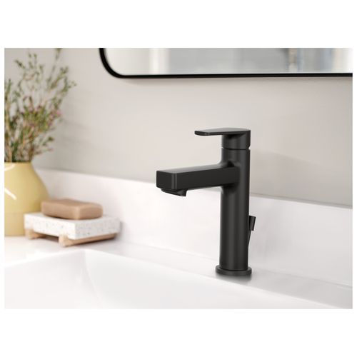 Main product image of Slate Matte Black 1 Handle Low Arc Bathroom Faucet, 40051BL