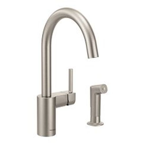 Main product image of Align Spot Resist Stainless 1 Handle Kitchen Faucet, w/ Side Spray, 7165SRS