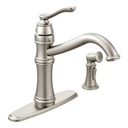 Main product image of Belfield Spot Resist Stainless 1 Handle Kitchen Faucet, w/ Side Spray, 7245SRS