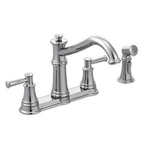 Main product image of Belfield Chrome 2 Handle Kitchen Faucet w/ Side Spray, 7255C