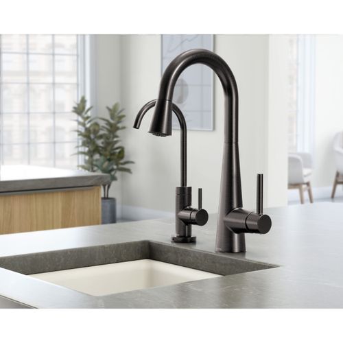 Main product image of Sleek Black Stainless 1 Handle Pulldown Bar Faucet, 7664BLS
