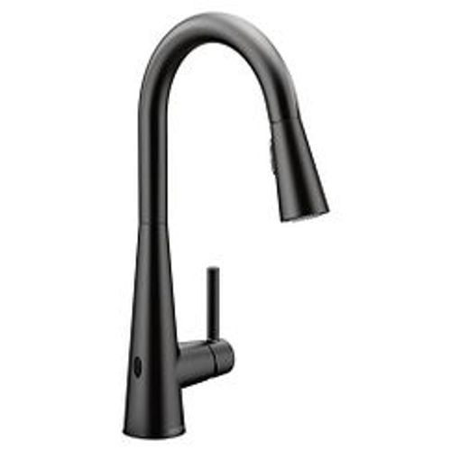 Main product image of Sleek Matte Black 1 Handle Pulldown Kitchen Faucet, Motionsense, 7864EWBL