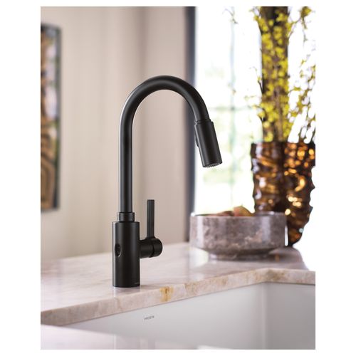 7882EWBL Moen 7882EWBL Genta Lx Matte Black 1 Handle Pulldown