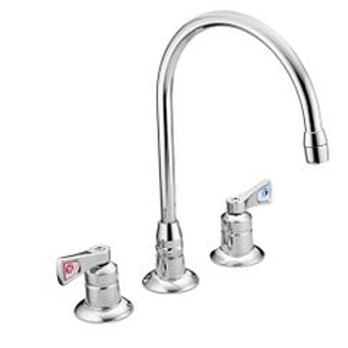 Main product image of M-dura Chrome 2 Handle Kitchen Faucet, Widespread, Short Handles, 8227