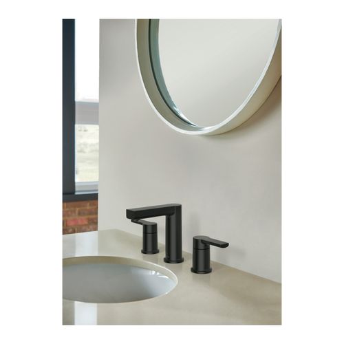 Main product image of Rinza Matte Black 2 Handle Bathroom Faucet, Wide Spread, 84629BL