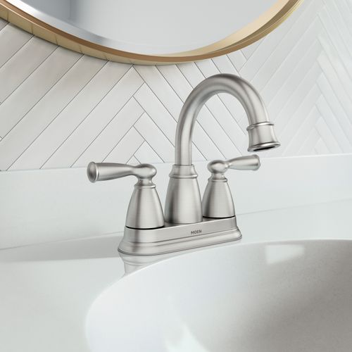 Main product image of Banbury Spot Resist Brushed Nickel 2 Handle High Arc Bathroom Faucet, 84943SRN