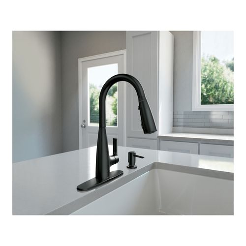 Main product image of Haelyn Matte Black 1 Handle High Arc Pulldown Kitchen Faucet, w/ Colorcue, 87627EIBL