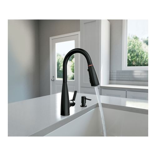 Main product image of Haelyn Matte Black 1 Handle High Arc Pulldown Kitchen Faucet, w/ Colorcue, 87627EIBL