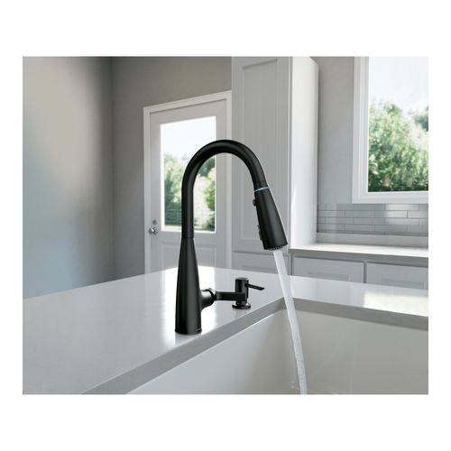 Main product image of Haelyn Matte Black 1 Handle High Arc Pulldown Kitchen Faucet, w/ Colorcue, 87627EIBL