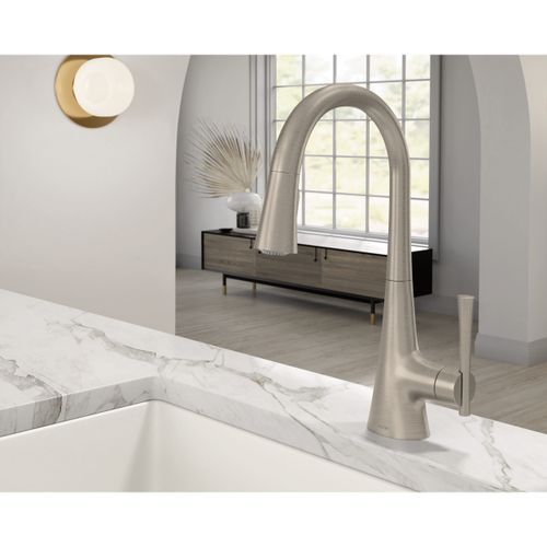 Main product image of Kurv Spot Resist Stainless 1 Handle Pulldown Kitchen Faucet, 9126SRS