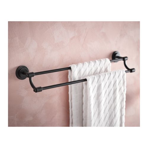 Main product image of Iso Matte Black 24" Double Towel Bar, DN0722BL