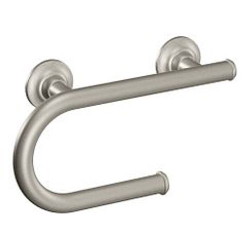 Main product image of Brushed Nickel 8" Grab Bar w/ Toilet Paper Holder