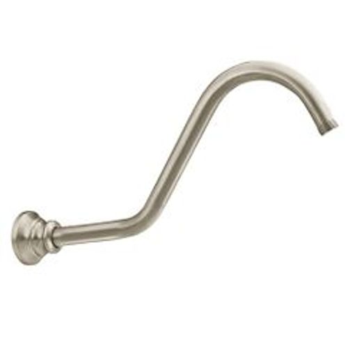 Shower Arm & Flange Assembly - Brushed Nickel, 6" Length, 1/2" Iron Pipe Thread