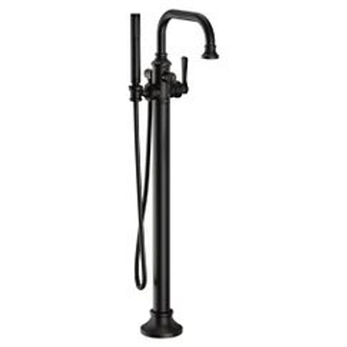 Main product image of Colinet Matte Black 1 Handle Tub Filler Includes Hand Shower, S44507BL