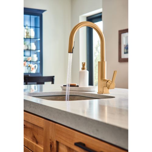 Main product image of Sto Brushed Gold 1 Handle Pulldown Kitchen Faucet, S62308BG