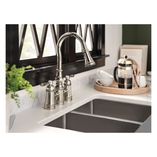 Main product image of Weymouth Polished Nickel 2 Handle Pulldown Kitchen Faucet, S73204NL