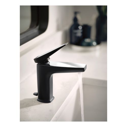 Main product image of Via Matte Black/chrome 1 Handle Bathroom Faucet, S8000BLC