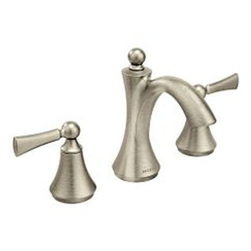 Main product image of Wynford Brushed Nickel 2 Handle Bathroom Faucet, Widespread, Lever Handle, T4520BN