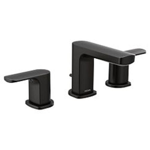 T6920BL Moen T6920BL Rizon Matte Black 2 Handle Bathroom Faucet
