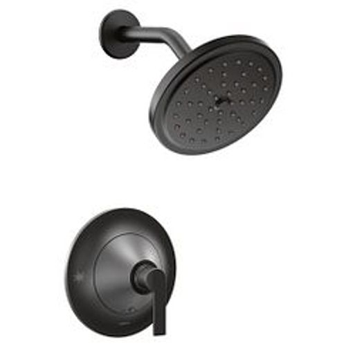 Main product image of Doux Matte Black Eco Performance Posi-temp Rainshower Trim, 1.75 Gpm, TS2202EPBL