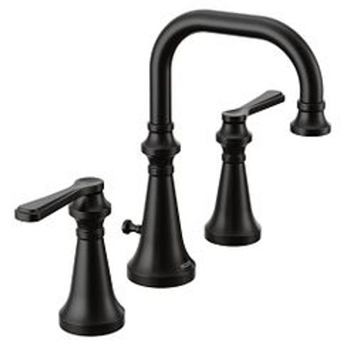 Main product image of Colinet Matte Black 2 Handle Bathroom Faucet, Widespread, TS44102BL