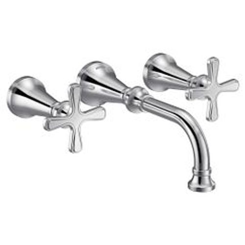 Main product image of Colinet Chrome 2 Handle Wall Mount Bathroom Faucet, Cross Handles, TS44105