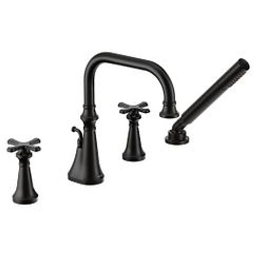 Main product image of Colinet Matte Black 2 Handle Roman Tub Faucet, TS44506BL
