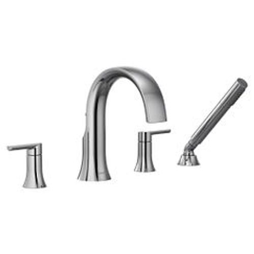 Main product image of Doux Chrome 2 Handle Roman Tub Faucet, 8.4" Spout Reach, 1.75 Gpm, TS984