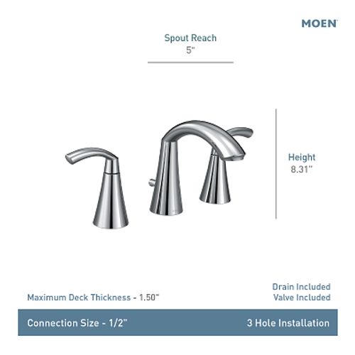 Main product image of Glyde Two-Handle High Arc Bathroom Faucet, Widespread (Matte Black), TV6173BL