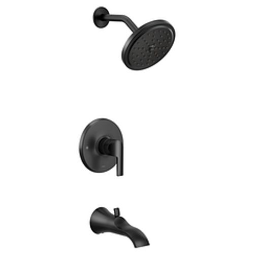 Main product image of Doux Matte Black M-core 3-series Tub And Rainshower Trim, 2.5 Gpm, UTS3203BL