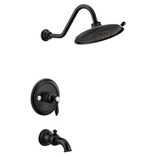Main product image of Weymouth Matte Black M-core 3-series Tub And Rainshower Trim, 2.5 Gpm, UTS33103BL