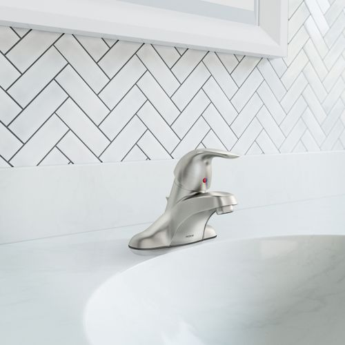 Main product image of Adler Spot Resist Brushed Nickel 1 Handle Low Arc Bathroom Faucet, WSL84502SRN