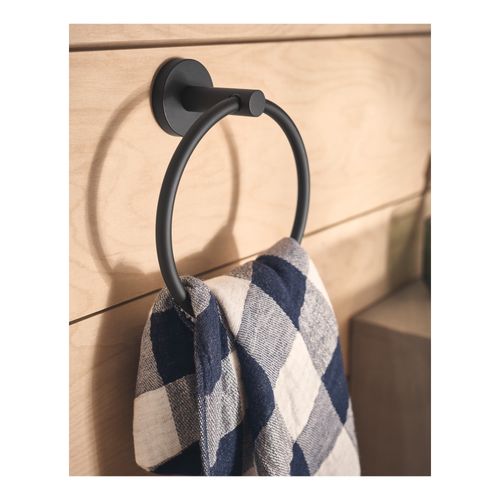 Main product image of Arlys Matte Black Towel Ring, Y5785BL