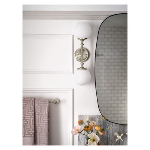 Main product image of Colinet Brushed Nickel 2 Globe Bath Light, YB0562BN