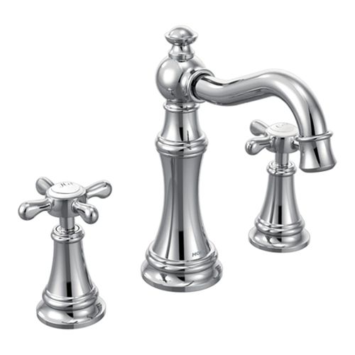 Main product image of Weymouth Chrome 2-Handle Widespread High Arc Bathroom Faucet, Cross Handle, TVS42114