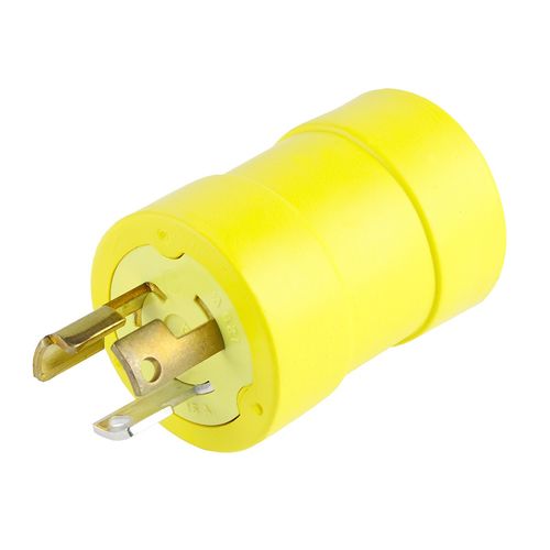 Main product image of Woodhead 15A 125V Single Outlet Adapter (NEMA L5-15P to NEMA 5-15R), 1705