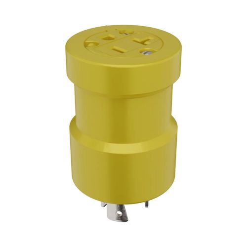 Main product image of Woodhead 20A 125V Single Outlet Adapter (NEMA L5-20P to NEMA 5-15R), 1740
