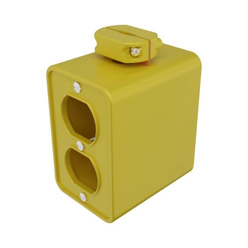 Main product image of Woodhead Dual Sided 2-Receptacle Box w/ Duplex Plates, Standard Depth, C-Clamp, 3000