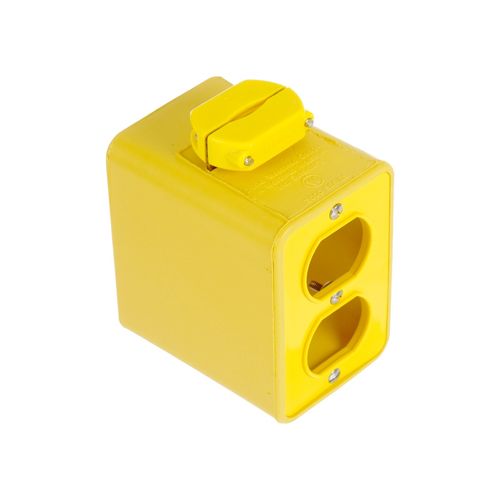 Main product image of Woodhead Dual Sided 2-Receptacle Box w/ Duplex Plates, Standard Depth, C-Clamp, 3000